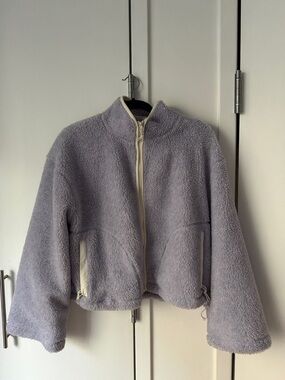 Penfield Lavender Fleece Zip-Up Jacket with Cream Trim